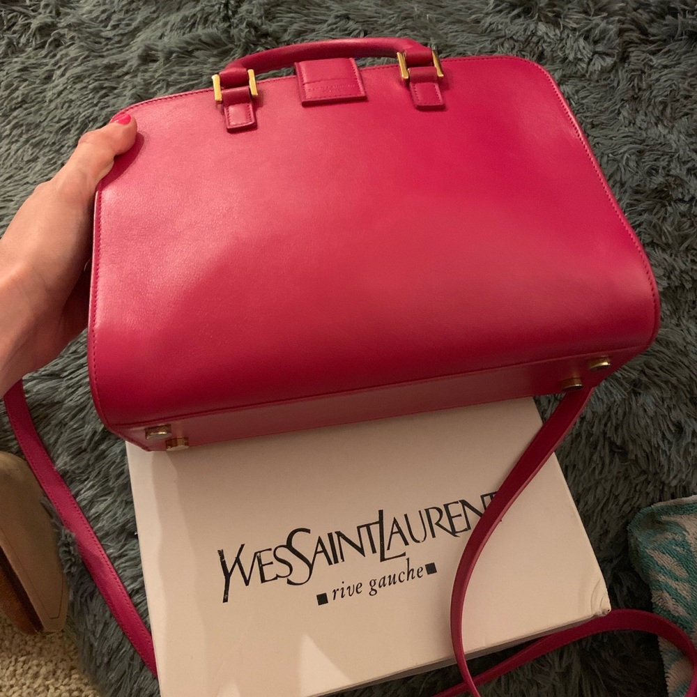 YSL Pink Monogram Calfskin Baby Cabas Bag - Picture 8 of 8
